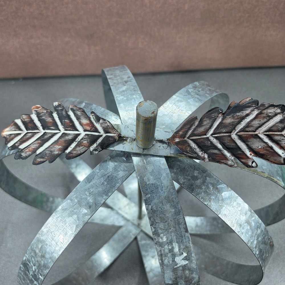 Rustic Metal Pumpkin Decor Large Silver Excellent fall decor Collapsible